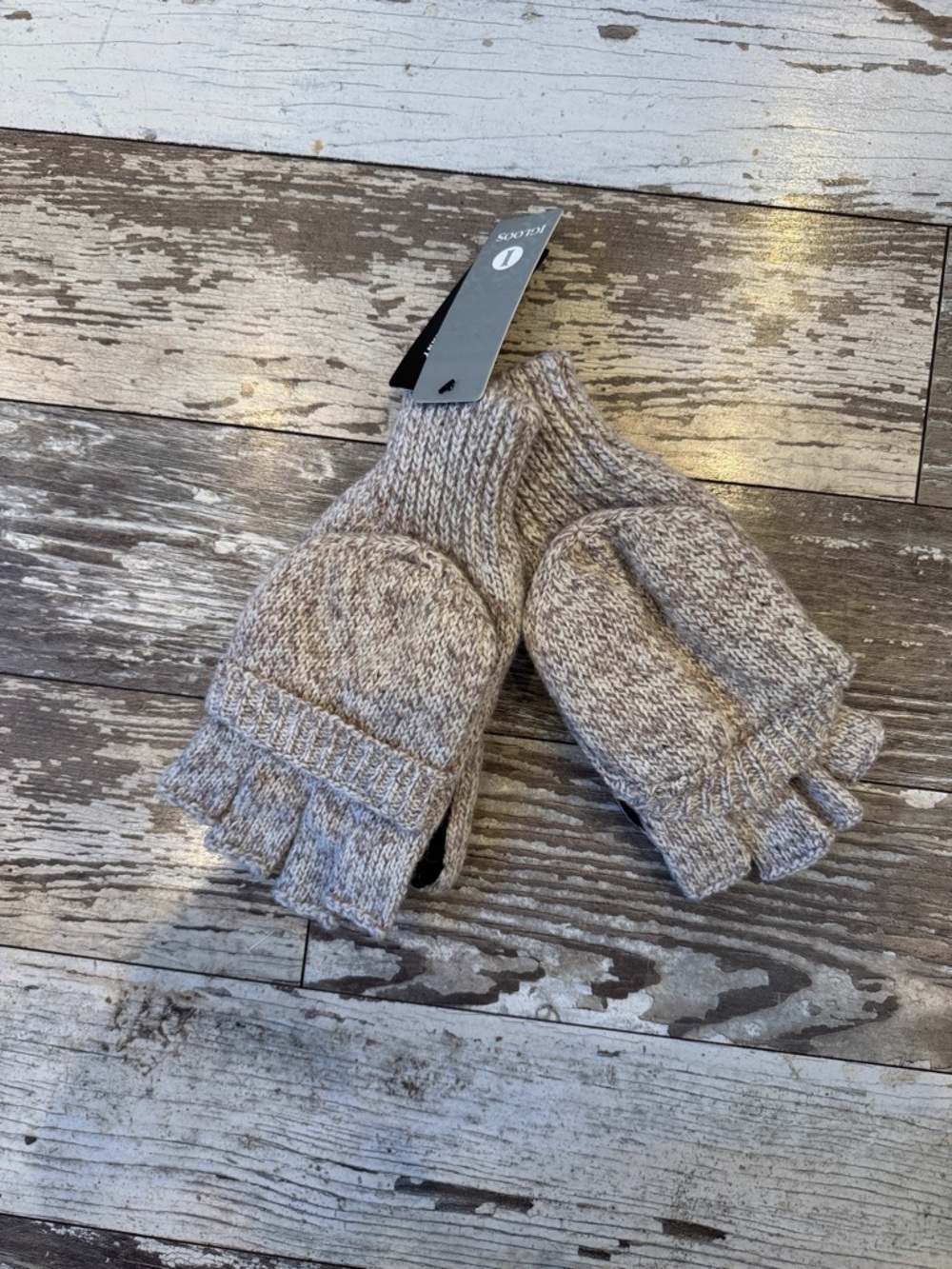 Igloo Marled Taupe Convertible Knit Mittens